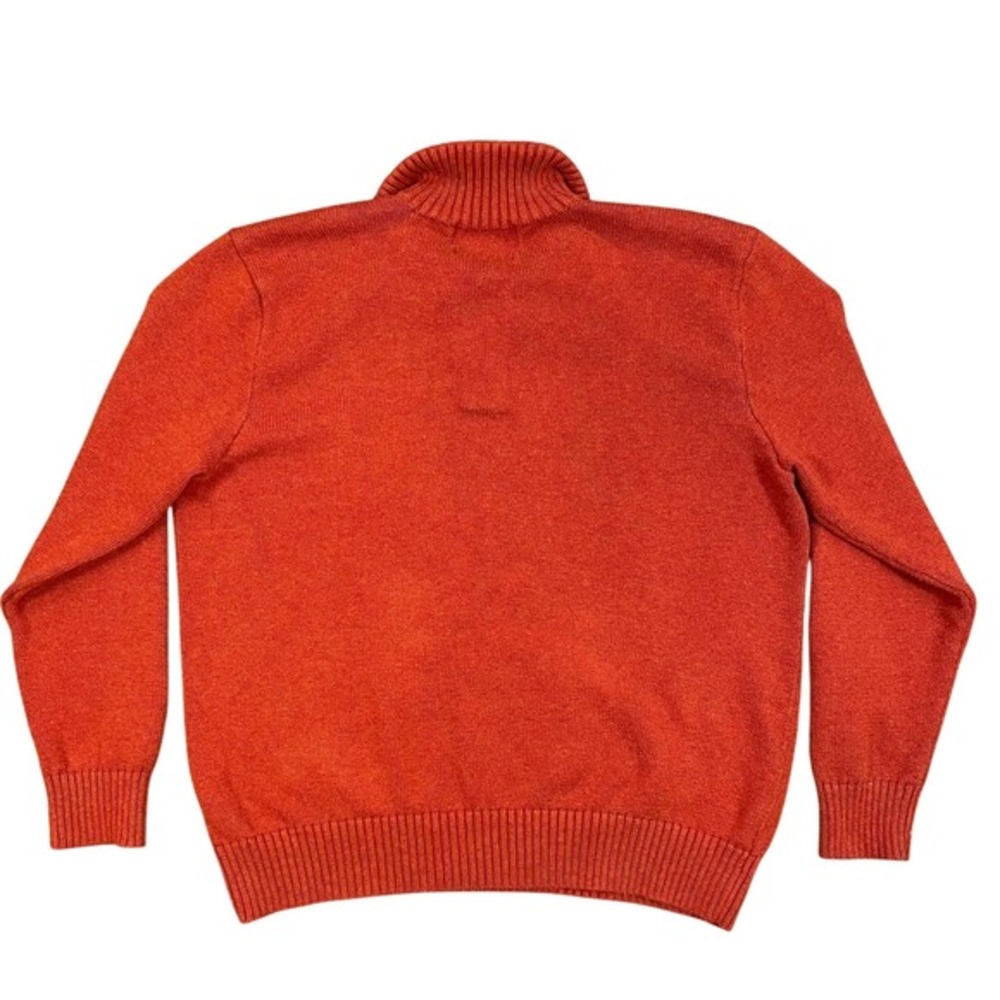 Polo Ralph Lauren Mens XL Orange Cotton Mock Neck Button Sweater Heather Knit - Picture 2 of 7